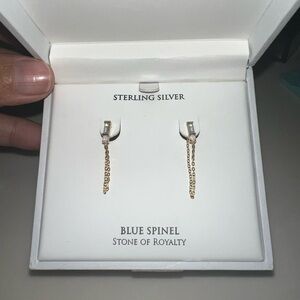 Sterling Silver Blue Spinel Earrings